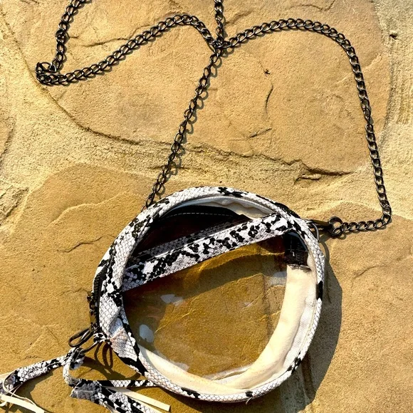 Clear, snakeskin design, crossbody, Purse - Picture 2 of 3